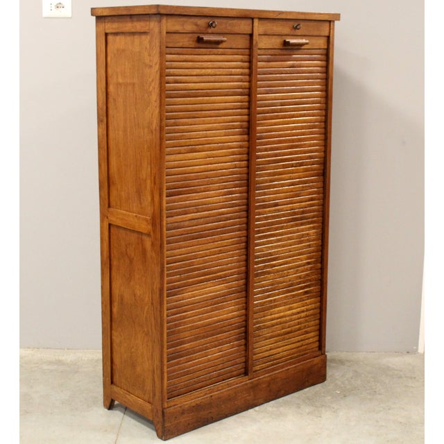 Vintage Filing Cabinet in Oak, 1930s For Sale - Image 3 of 11