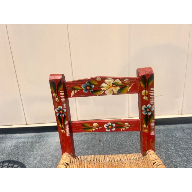Mid 20th Century Vintage Mexican Folk Art Children’s Chair For Sale - Image 5 of 11