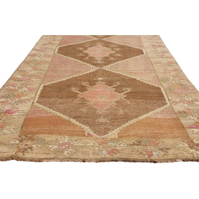 Vintage Turkish Oushak Rug, 04'02 X 12'08 For Sale - Image 4 of 11
