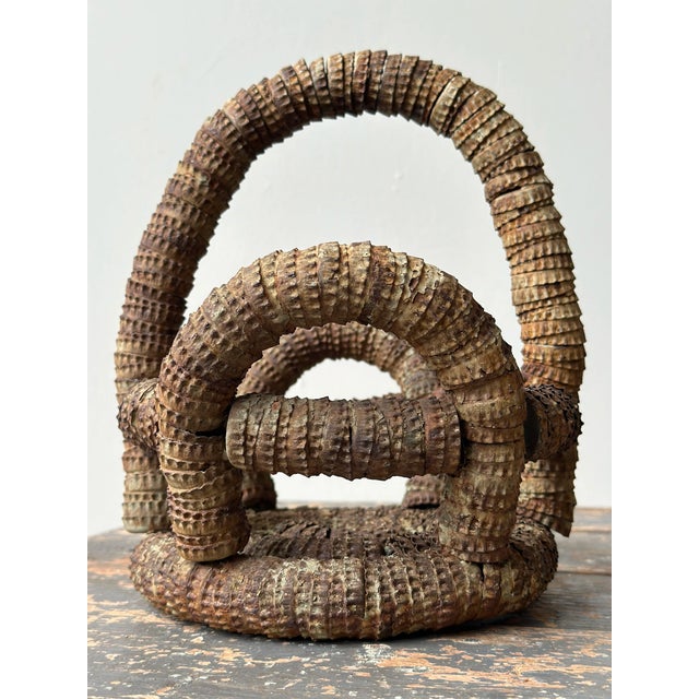 Vintage Folk Art Bottle Cap Sculptural Basket, Circa 1930s-40s For Sale - Image 9 of 15