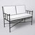 Mediterranean Neoclassical Turkish Powder-Coated Iron Settee With Custom Tailored Cushions For Sale - Image 3 of 9