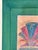 Wood “Express Yourself” Vintage 1989 Tom Roll Abstract Mixed Media Painting in Teal Frame, 18" X 20" For Sale - Image 7 of 9