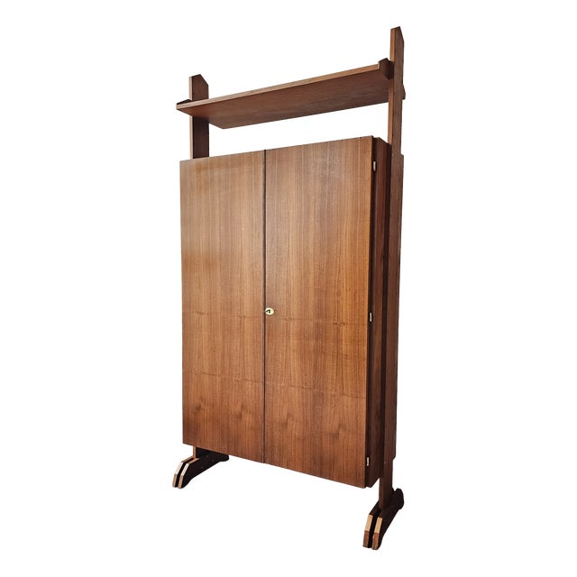 Vintage Italian Teak Wardrobe, 1960s For Sale
