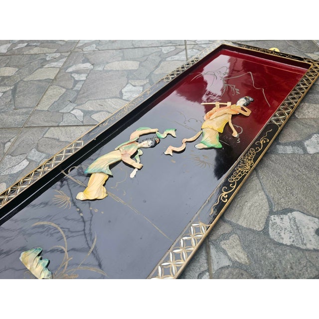 1950s Japanese Wooden Picture, 1950s For Sale - Image 5 of 9