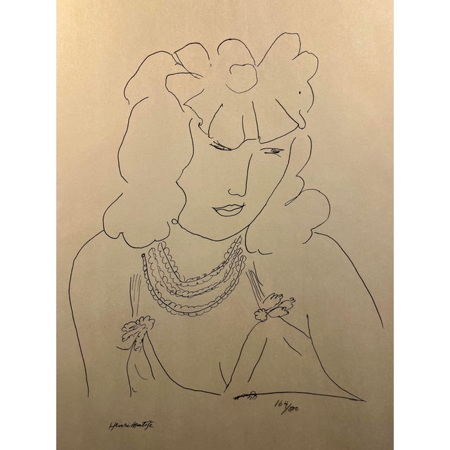 Contemporary Vintage Henri Matisse Limited Edition Lithograph 'Woman With Necklaces' Plate Signed For Sale - Image 3 of 7