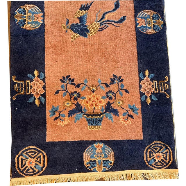 1920s Antique Art Deco Chinese Rug Circa 1920 - 3' X 6' For Sale - Image 5 of 8