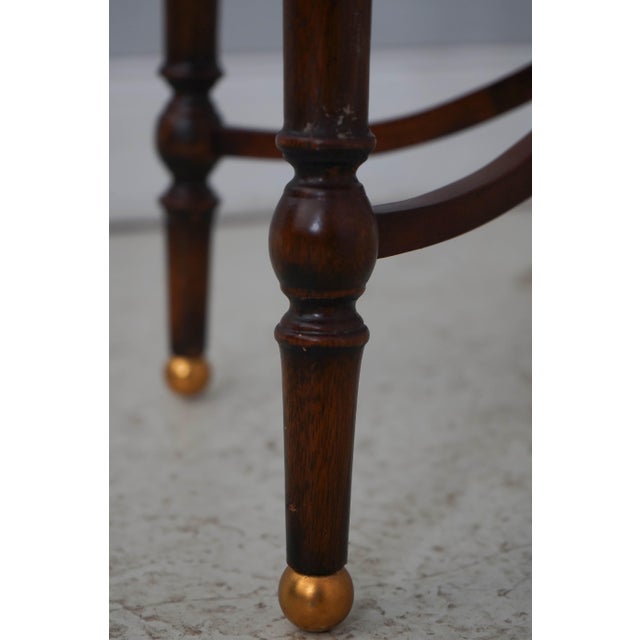 Maitland Smith Oval Leather Top Regency End Table For Sale - Image 10 of 14