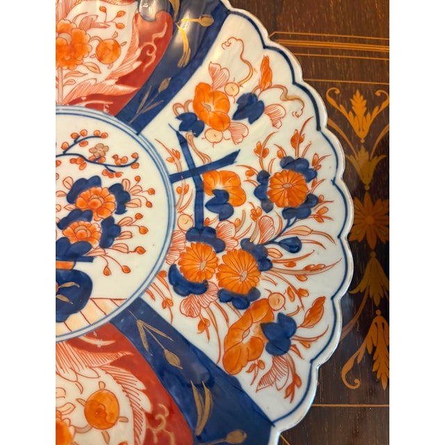 Antique Japanese Imari Porcelain Plates with Scalloped Edge, 1900, Set of 2 For Sale - Image 6 of 16