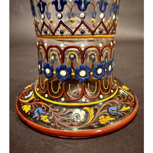 Late 19th Century J. & L. Lobmeyr Polychrome Enamel-Painted Glass Pokal With Armored Knight For Sale In New York - Image 6 of 11