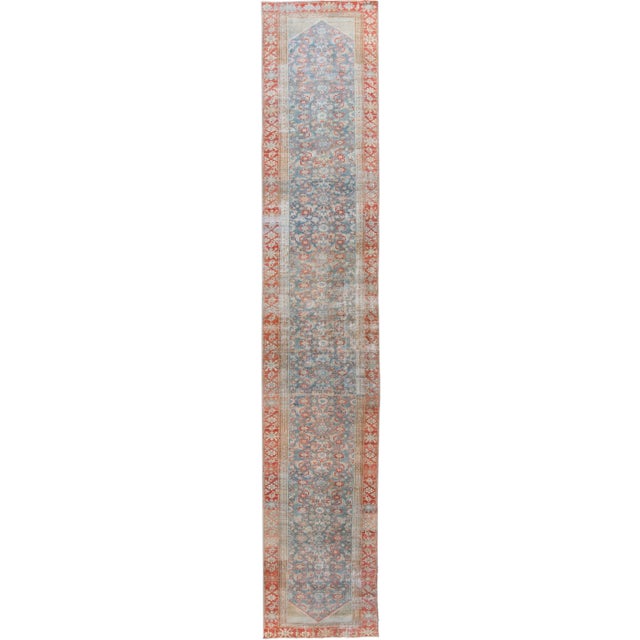 Blue Vintage Persian Malayer Handmade Wool Runner For Sale - Image 13 of 13