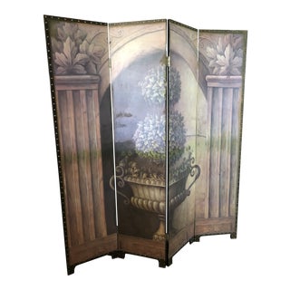 1990s Wood Topiary Decorator Screen For Sale