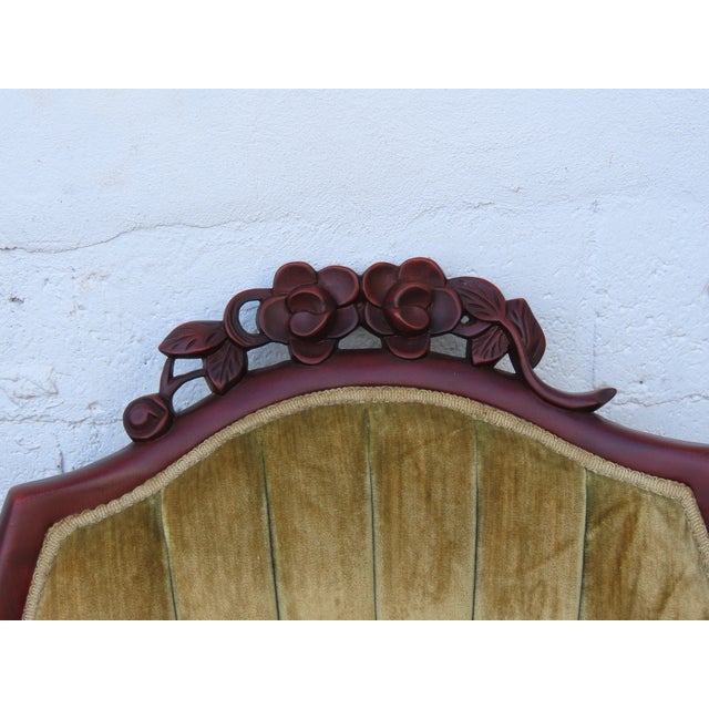 Mid 20th Century Victorian Style Carved Side Chairs a Pair 6361 For Sale - Image 5 of 14