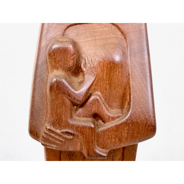HP, Mid-Century Madonna with Child, 1973, Teak For Sale - Image 9 of 12