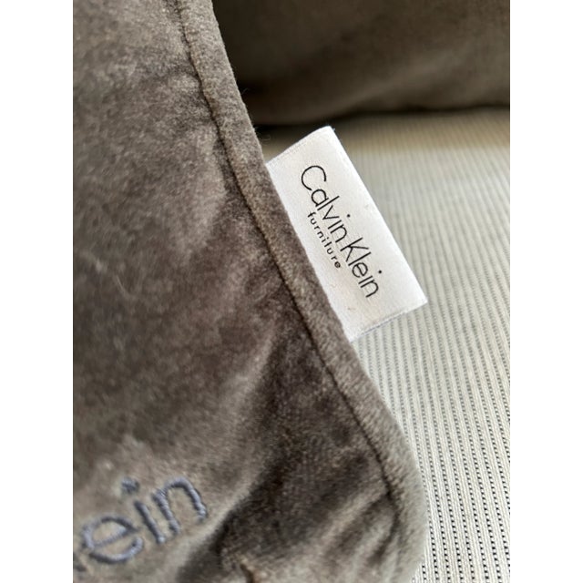 Rich Graphite Velvet Calvin Klein FeatherFilled Throw Pillows a Pair