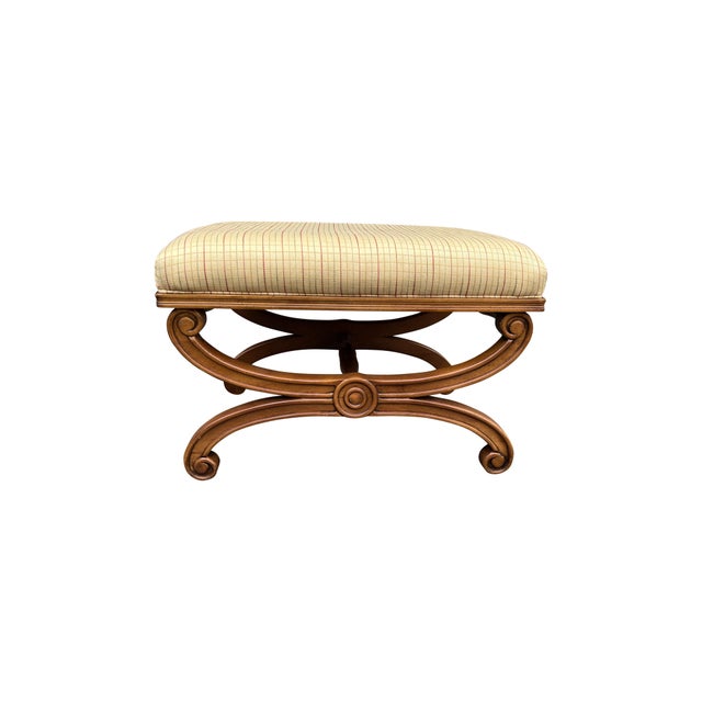 Regency Style Upholstered X Bench by Fairfield Chairish