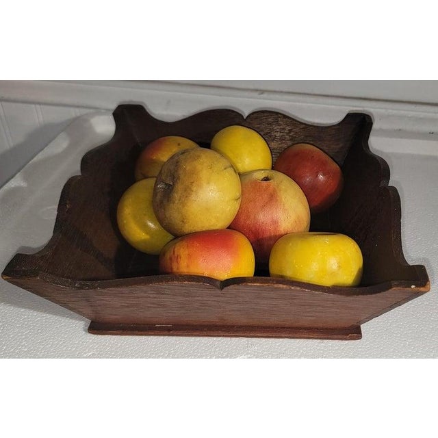 Alabaster 19Thc Apple Box W/ Collection of 15 Alabaster Apples ( Stone Fruit ) For Sale - Image 8 of 10