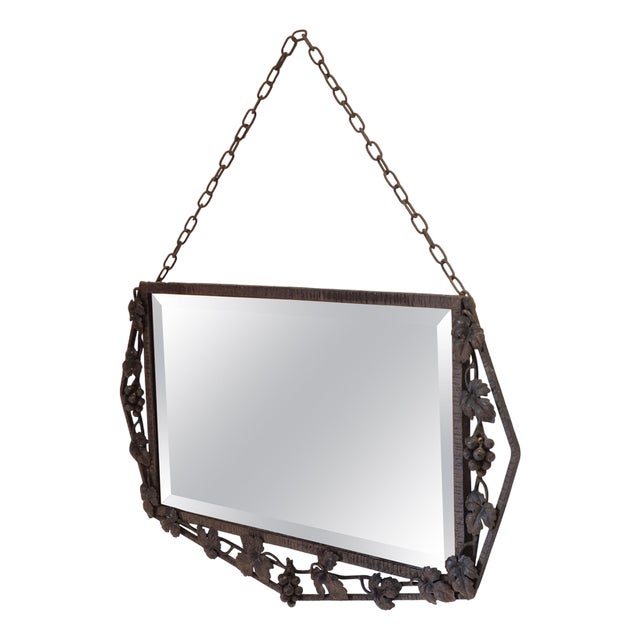 French Art Deco Iron Mirror, 1930s For Sale