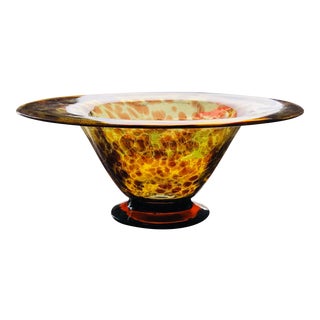 Vintage Blown Glass Murano Art Centerpiece Bowl For Sale