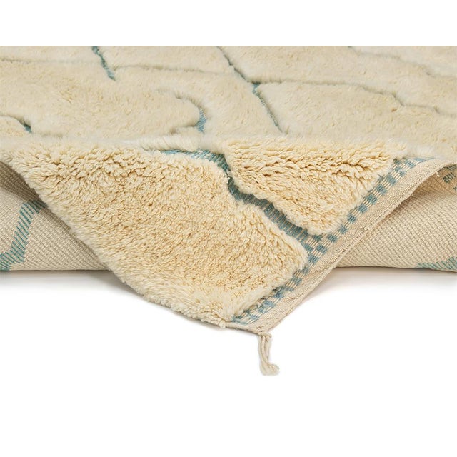 Abstract Hand-Knotted Moroccan Wool Rug | 8'1" X 5'9" | One of a Kind For Sale - Image 10 of 13