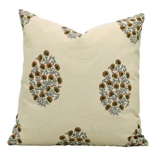 Fabdivine Handcrafted Block Print Cushion Cover 18x18 Inch Cotton Satin-Gudhal For Sale