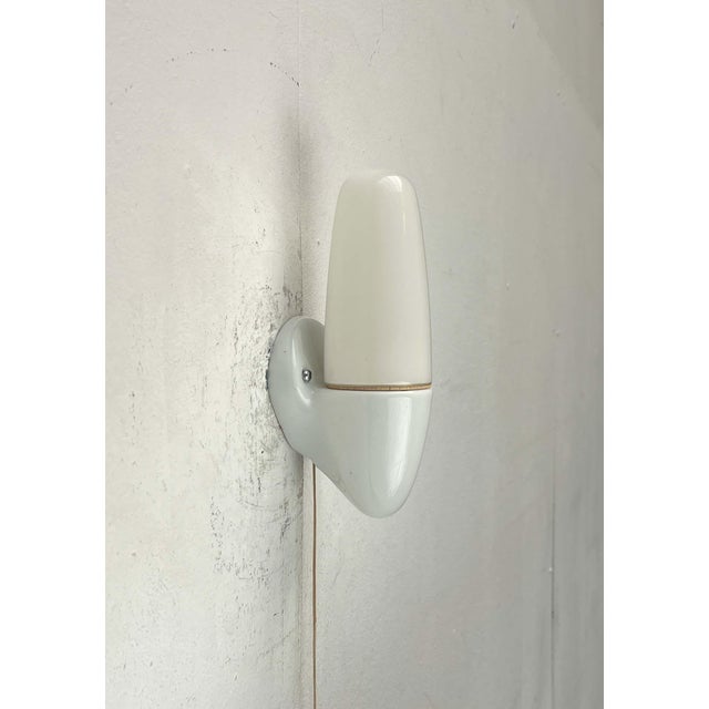 Glass Mid-Century Modern German Ceramic 6065 Sconce by Wilhelm Wagenfeld for Lindner, 1950s, Set of 2 For Sale - Image 7 of 18