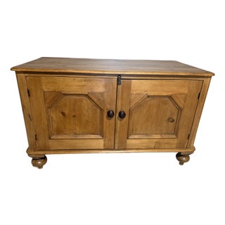 Antique Pine Low Cupboard From England For Sale
