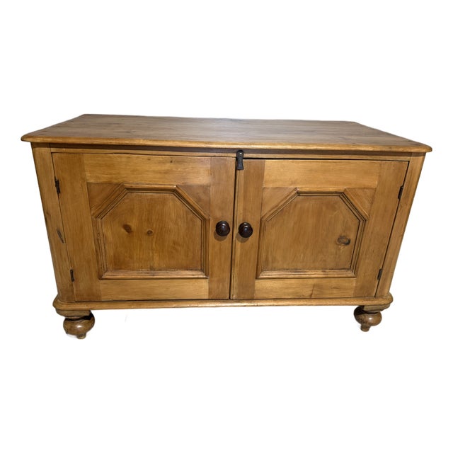 Antique Pine Low Cupboard From England For Sale