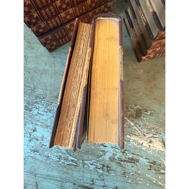 Antique 24 Book Set of 'Complete Works of George Eliot' in Leather-Bound Volumes - By Harper & Brothers For Sale - Image 12 of 15
