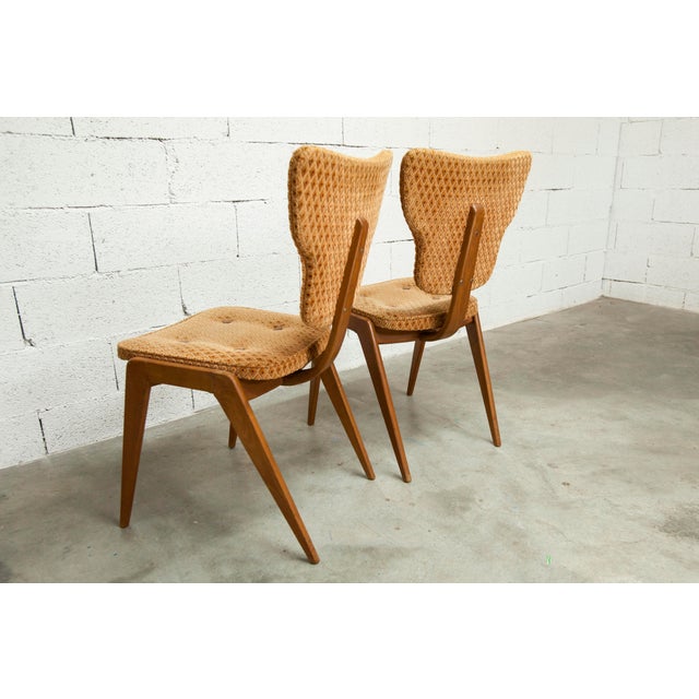 Chairs and Lounge Armchairs attributed to Roger Landault for ABC, 1950s, Set of 6 For Sale - Image 6 of 18
