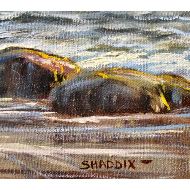 Late 20th Century Bill Shaddix Evening Surf C. 1980 Painting For Sale - Image 5 of 6