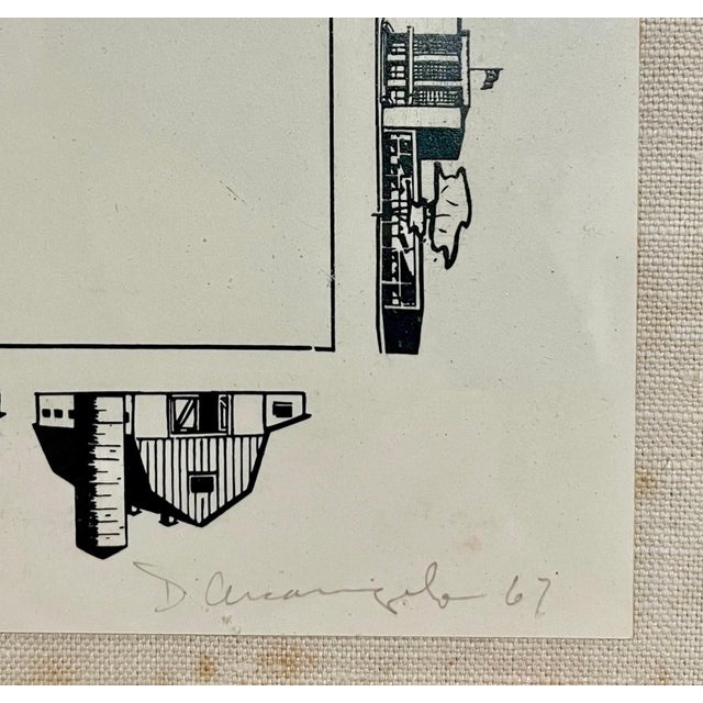 Allan D'Arcangelo, Rare Original 1967 Minimalist Mod Pop Art Allan D'Arcangelo Unique Ink Drawing, 1967 For Sale - Image 4 of 10