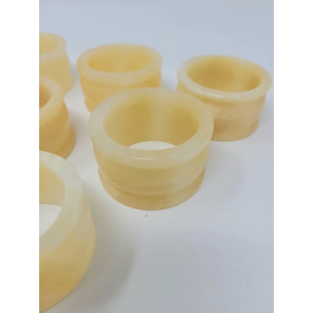 Vintage Alabaster Napkin Rings Set of 6 For Sale In Tampa - Image 6 of 10
