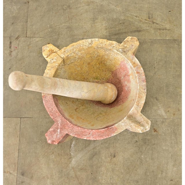 Baroque Portuguese 18th Century Hand-Carved Marble Mortar & Pestle For Sale - Image 3 of 9