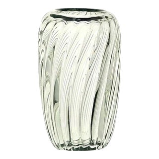 Nuutajarvi Notsjo Clear Art Glass Vase Signed by Jaakko Niemi For Sale