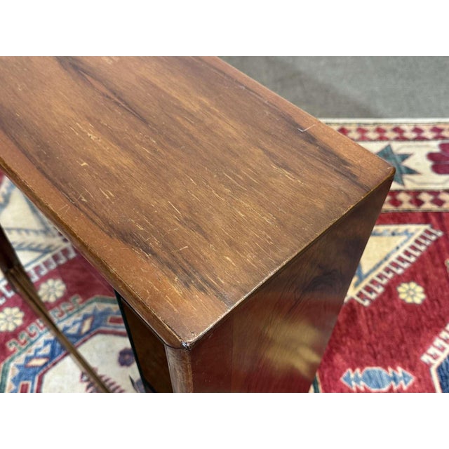 Brown English Walnut Display Cabinet, 1970s For Sale - Image 8 of 13