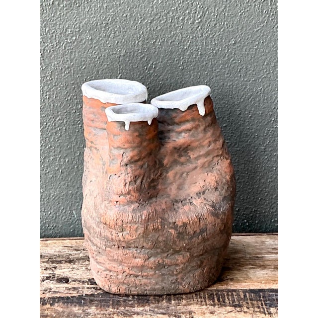 Vintage 1972 Organic Form Pottery Vase For Sale - Image 9 of 18