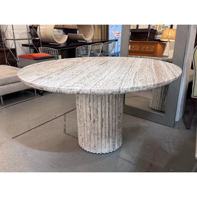 Universal Furniture Universal Furniture Modern Meadow White Travertine Dining Table For Sale - Image 4 of 12