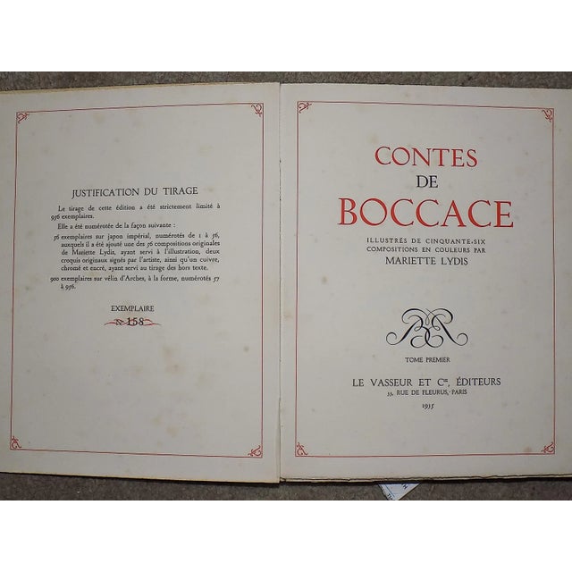 Beige Vintage French Limited Edition Hand Colored Copperplate Engravings-Mariette Lydis-Paris-Set of 12 For Sale - Image 8 of 11