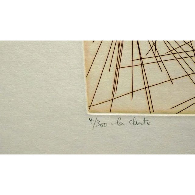 Impressionist Guillaume Azoulay La Chute 1980 Original Etching Art Hand Signed For Sale - Image 3 of 4