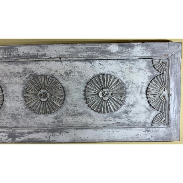 Vintage Hand-Carved Architectural Wood Wall Hanging For Sale - Image 4 of 12