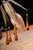 Early 20th Century Art Nouveau Brass and Amber Glass Tear Drop Epergne Lamp For Sale - Image 11 of 18