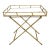 Gold Metal Faux Bamboo Mirrored Bar Table For Sale