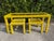 Vintage Organic Modern Wrapped Rattan Console Table With Two Matching Stools For Sale - Image 4 of 11