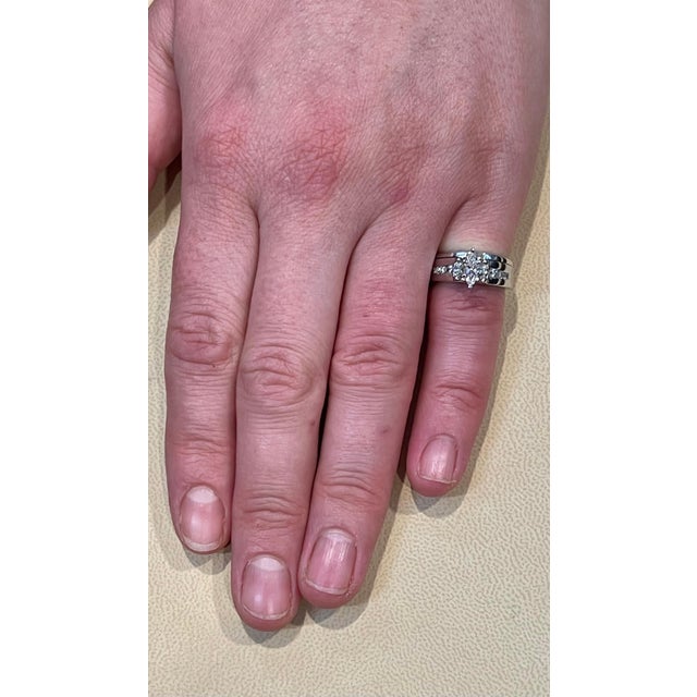 Approximately 0.75 Carat Diamond Engagement Ring/Band 14 Karat White Gold For Sale - Image 11 of 18