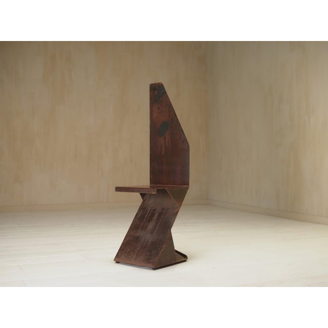 Postmodern Sculptural Steel Chair, Germany, 1980s For Sale - Image 4 of 15