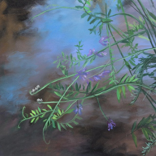 Lornes Pond With Yarrow - Nature Landscape Romantic Realism Original Artwork by Amber Young For Sale - Image 4 of 9