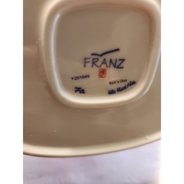 Ceramic Stunning Rare Franz Collection "Orchid" Sculptural Porcelain Basket – Fz01649 For Sale - Image 7 of 8