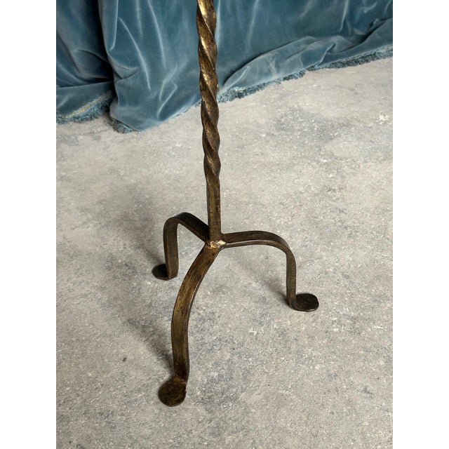 Gold Gilt Iron Drinks Table With a Twisted Stem For Sale - Image 8 of 11