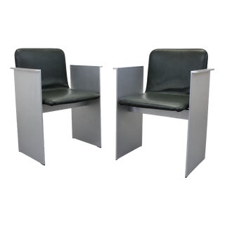 Flutz Chairs in Steel and Leather by Michael Anastassiades for Cassina, 2010s, Set of 2 For Sale
