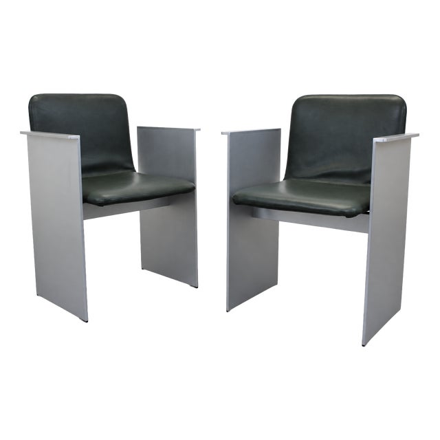 Flutz Chairs in Steel and Leather by Michael Anastassiades for Cassina, 2010s, Set of 2 For Sale